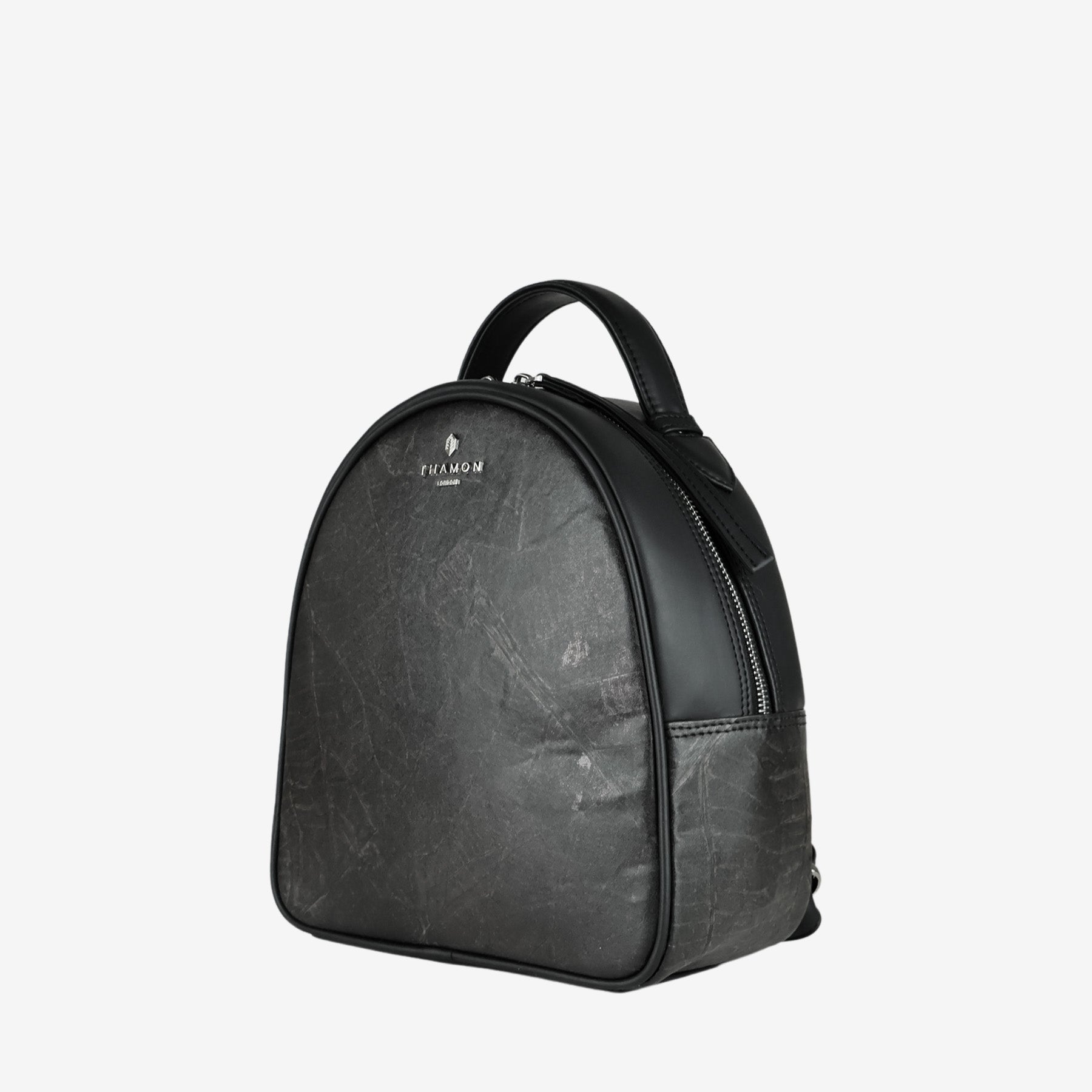 Side Black Leaf Pattern Rachel Backpack by Thamon