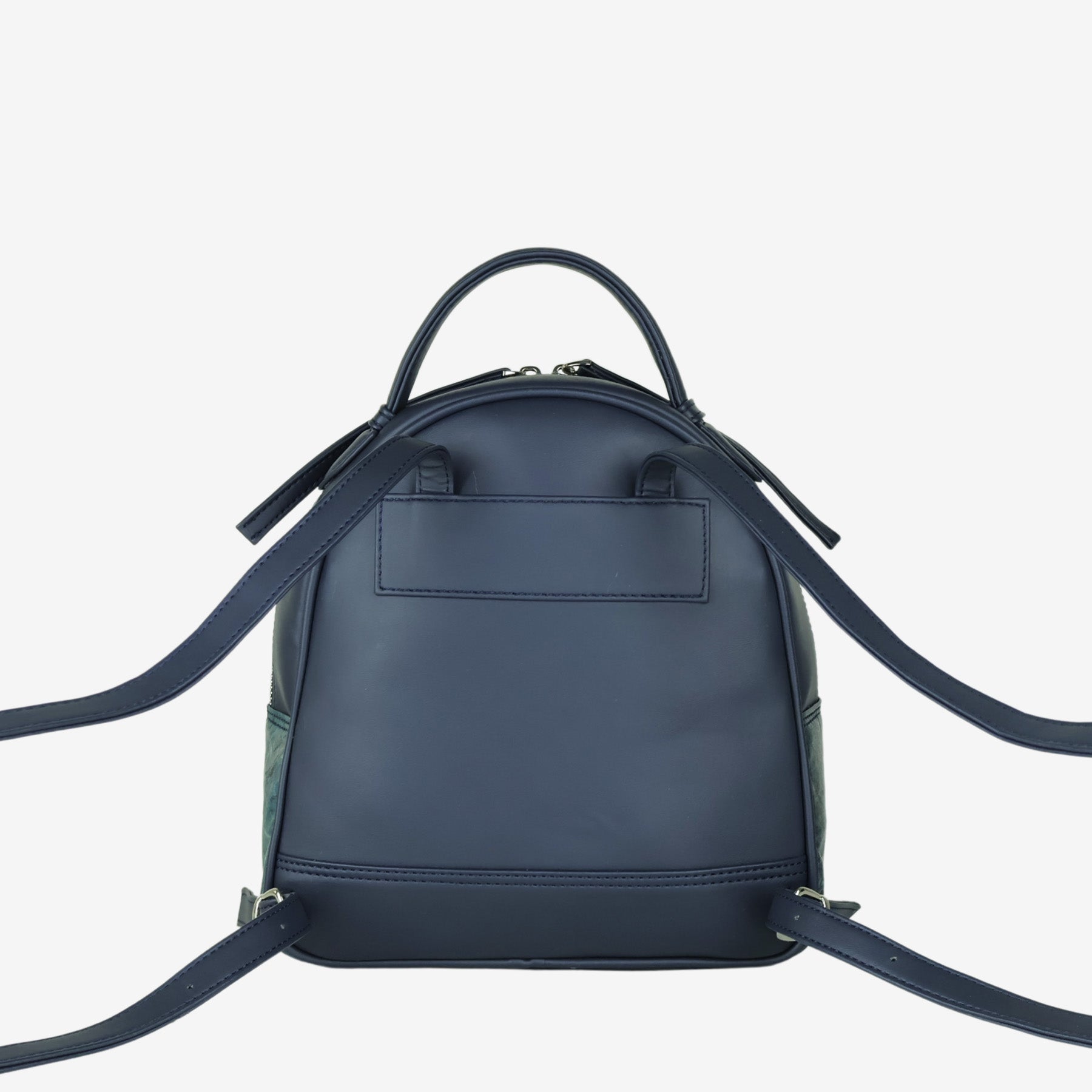 Back Blue Dianne Leaf Pattern Rachel Backpack by Thamon