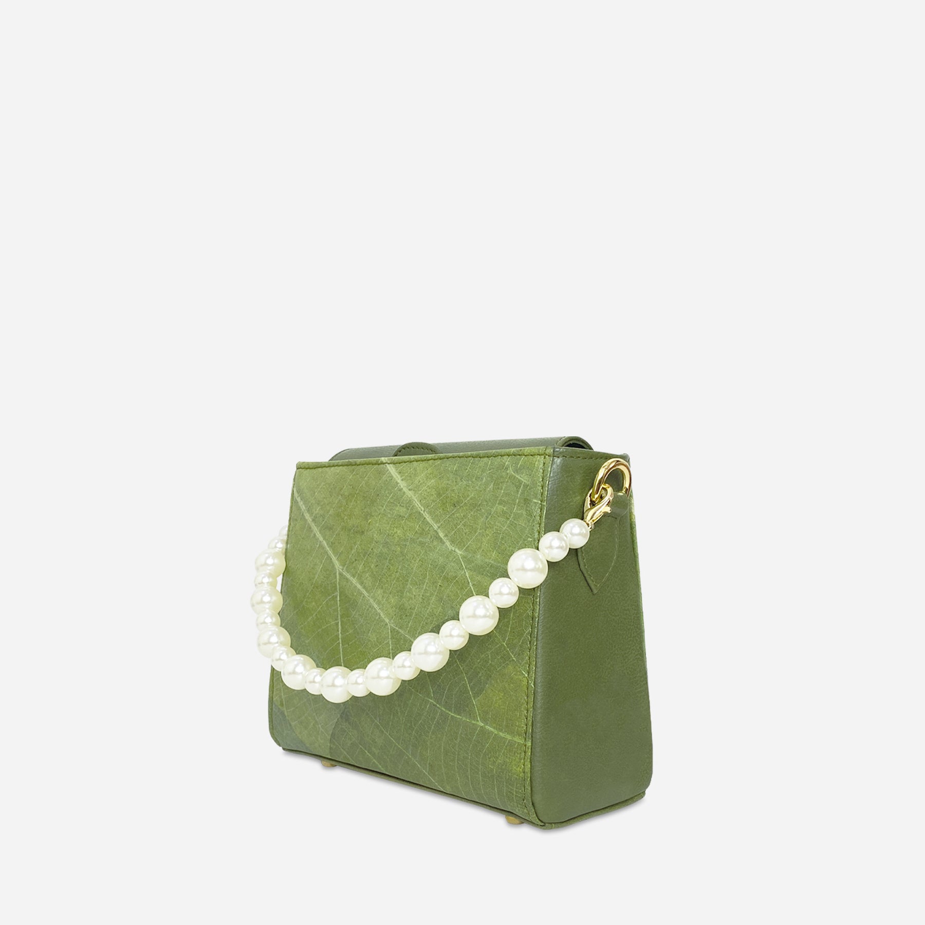 Side Olive Pearl Crossbody Bag by Thamon