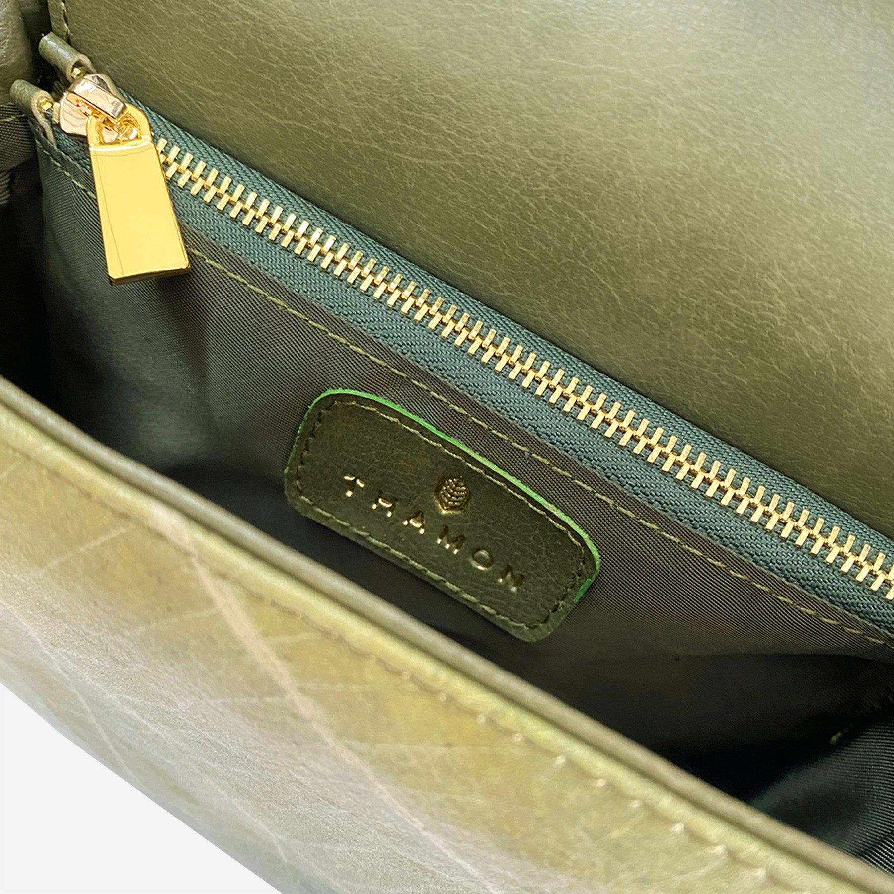 Inner Olive Pearl Crossbody Bag by Thamon