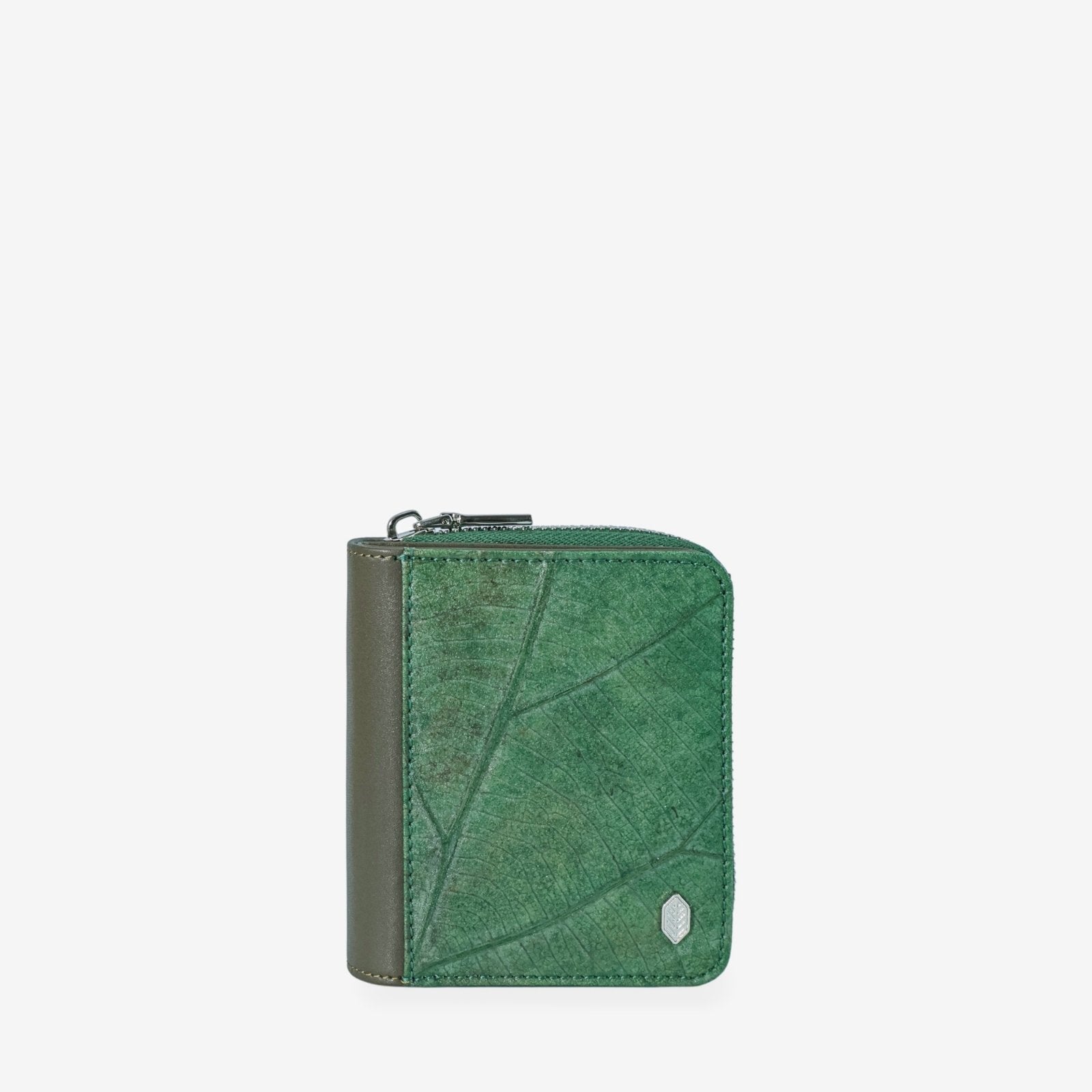 Compact Vegan Zip Wallet - Dark Olive Green | Thamon