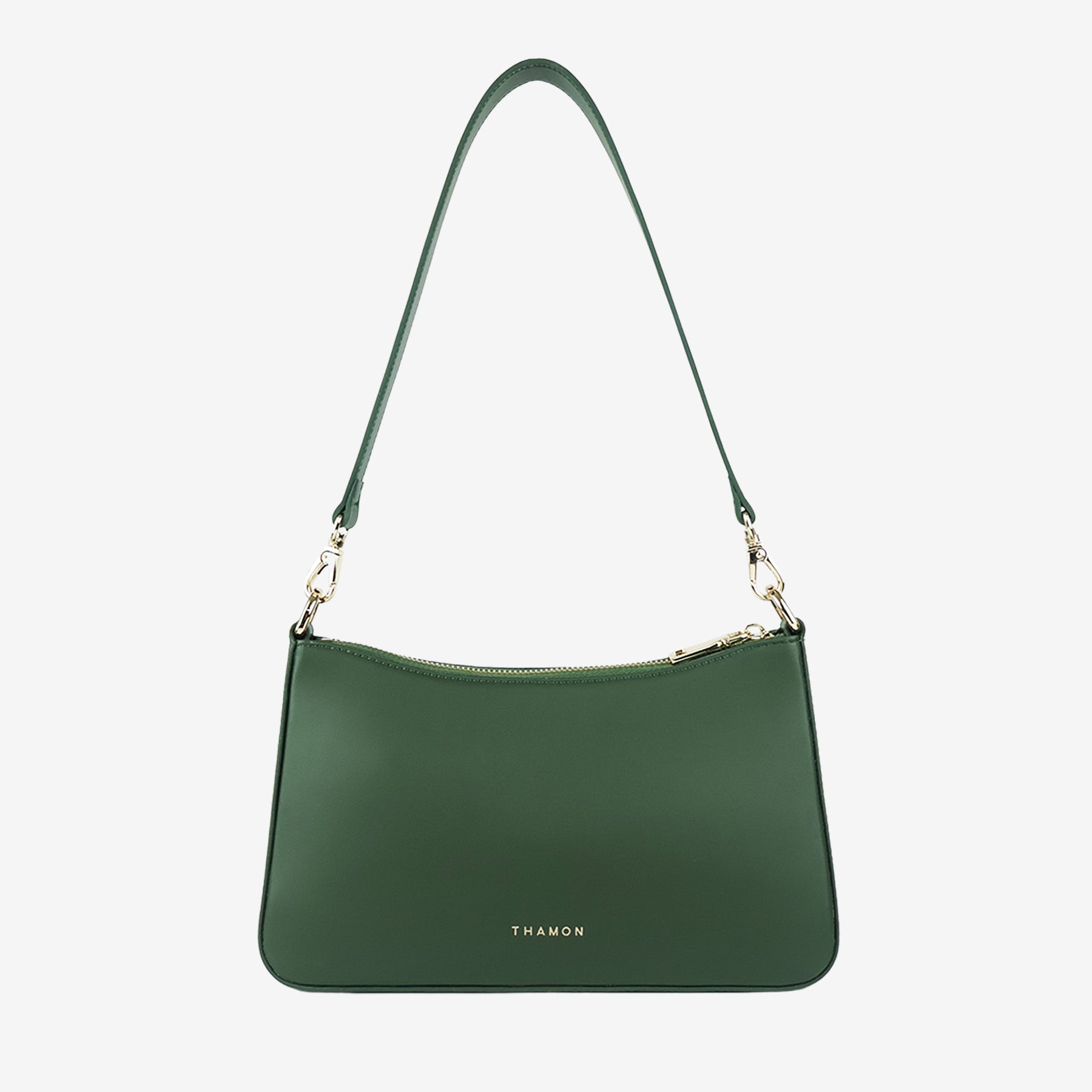 Forest Green Maki Bag, back view, made from Leaftex (real leaf leather) and recycled microfiber leather