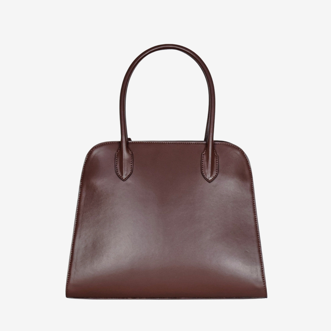 Back view of Sloane tote bag in spice brown made from leaf leather