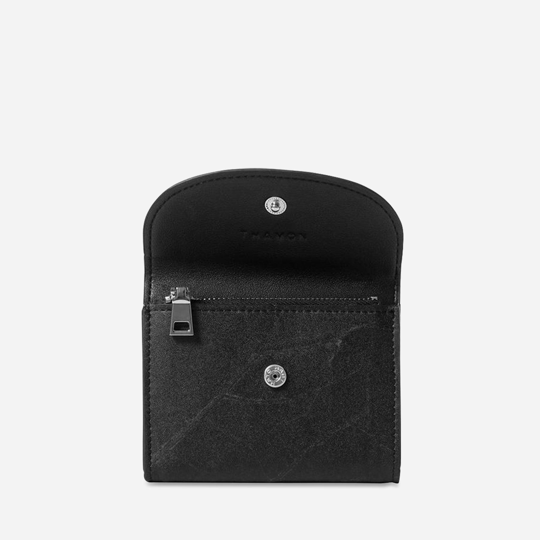 Open Black Pippa Coin Purse by Thamon