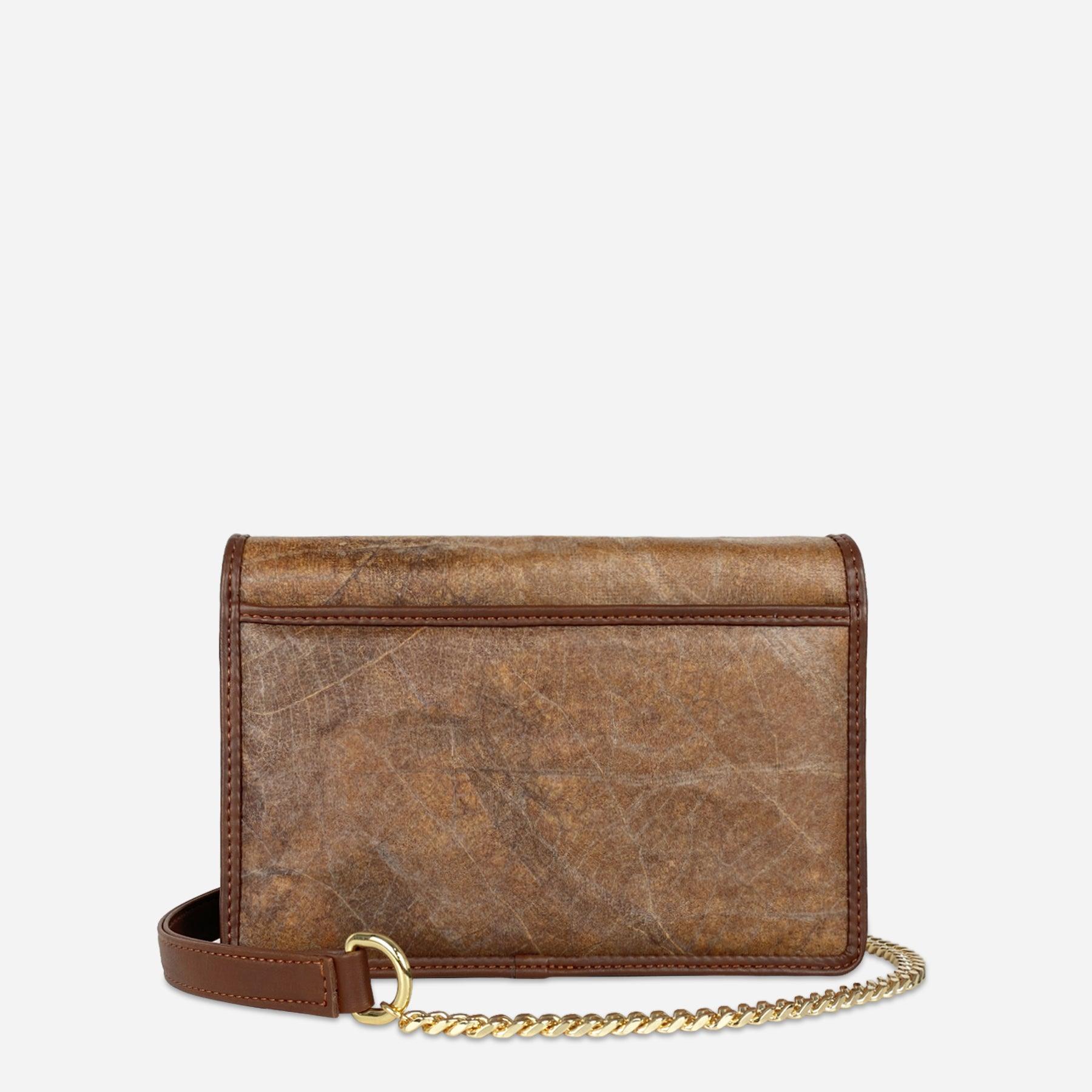 Back Spice Brown Margot Vegan Pouch Bag by Thamon