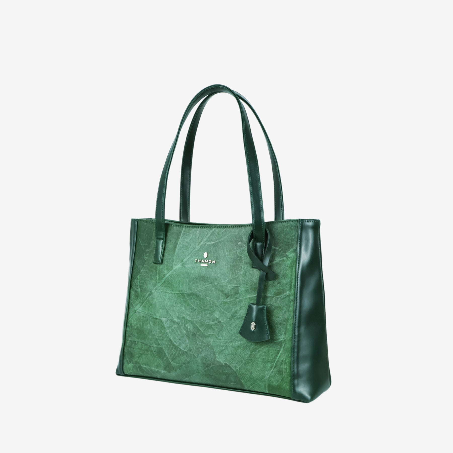 Side Forest Green Leaves Tote Bag by Thamon