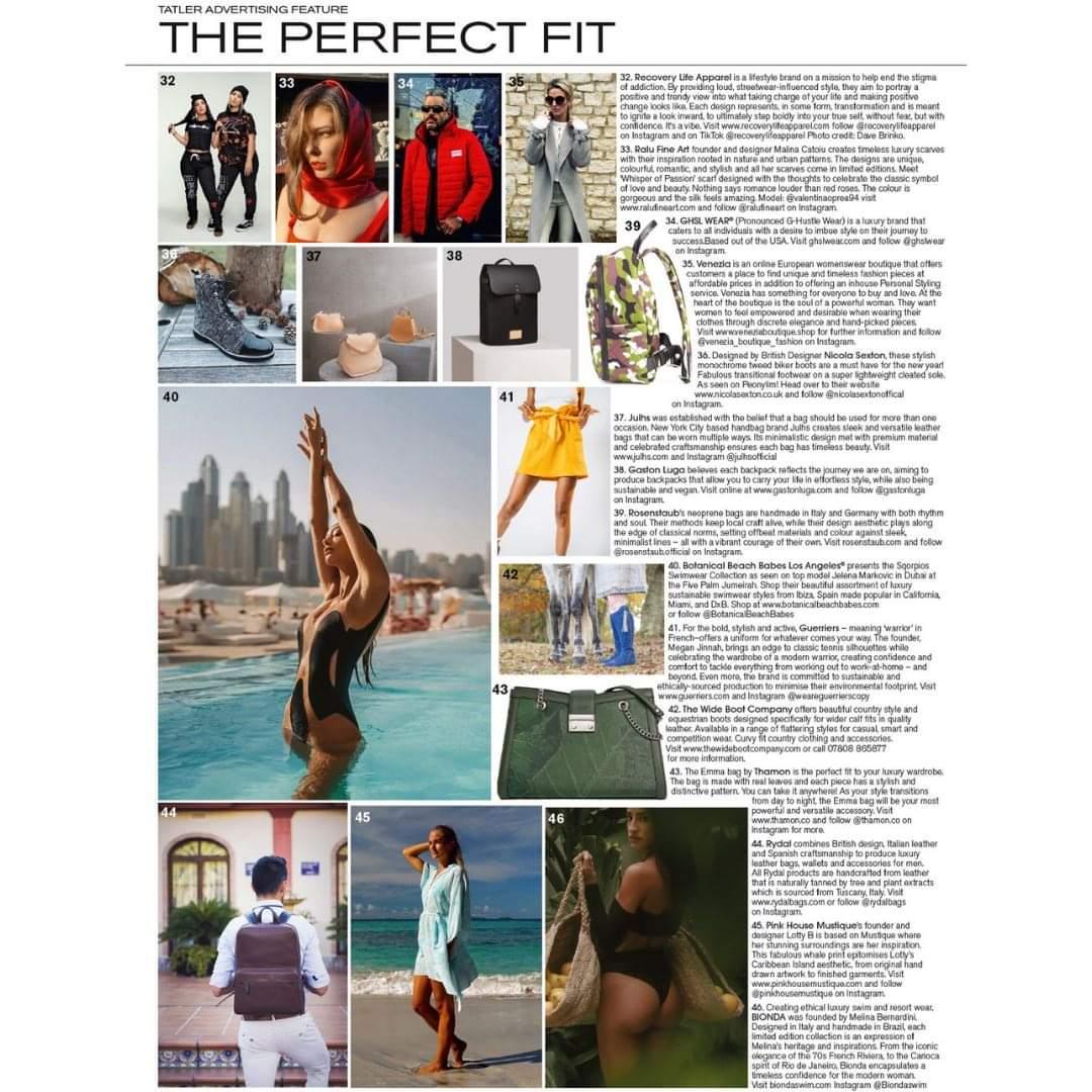 <p><strong>TATLER UK featured the Rachel Backpack and Emma Handbag! Check out what they had to say about our signature pieces-</strong></p> <p> </p>