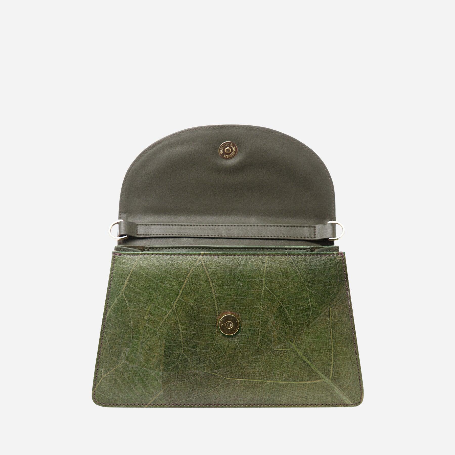 Open Forest Green Ellie Mini Handbag by Thamon