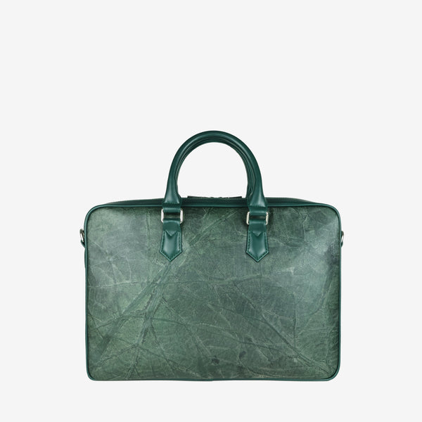 Back Forest Green Leather Oxford Briefcase by Thamon