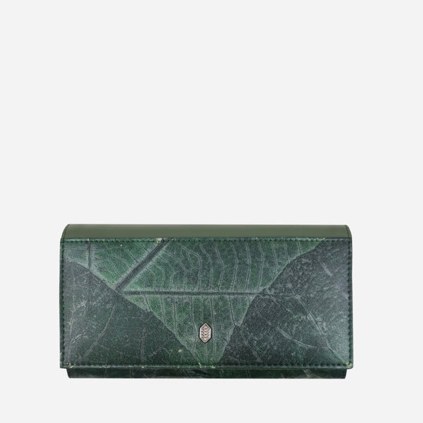 foldover-forest-green-vegan-purse-wallet-front-view