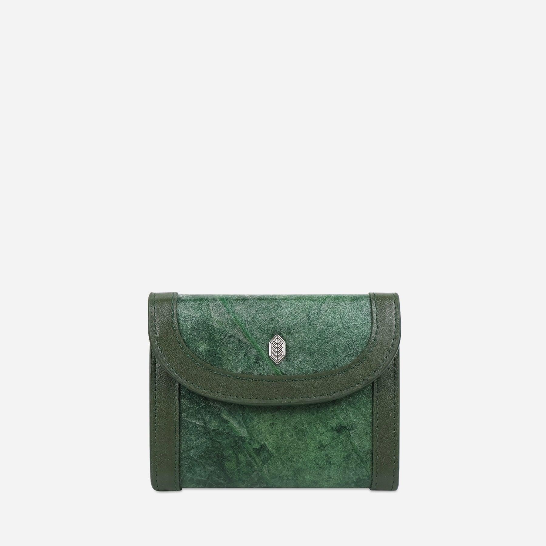 Front Forest Green Lily Coin Purse by Thamon