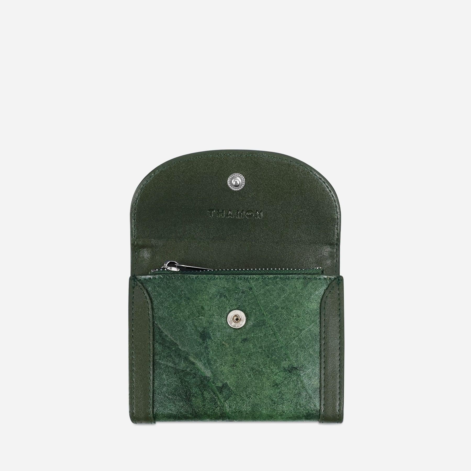Open Forest Green Lily Coin Purse by Thamon