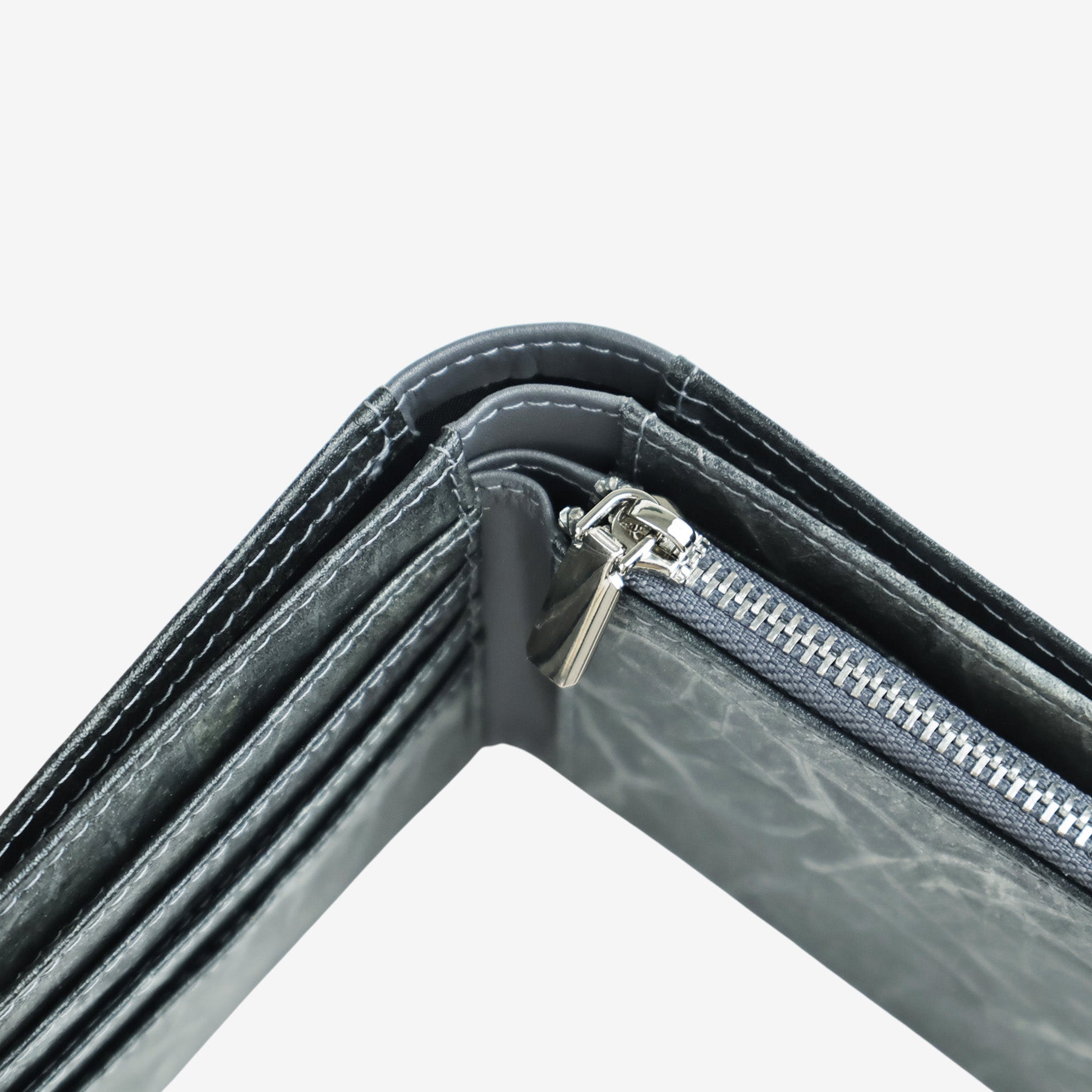 Top Grey Green Oliver Vegan Wallet made from Micro Fiber by Thamon
