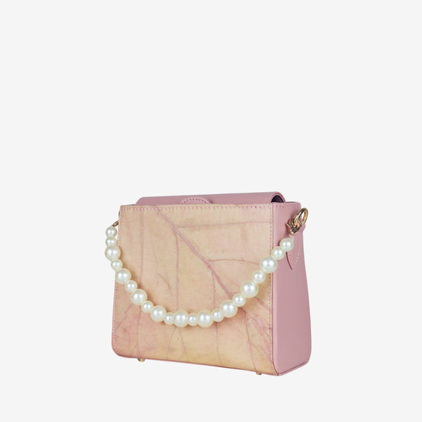 Side Blossom Pink Pearl Crossbody Bag by Thamon