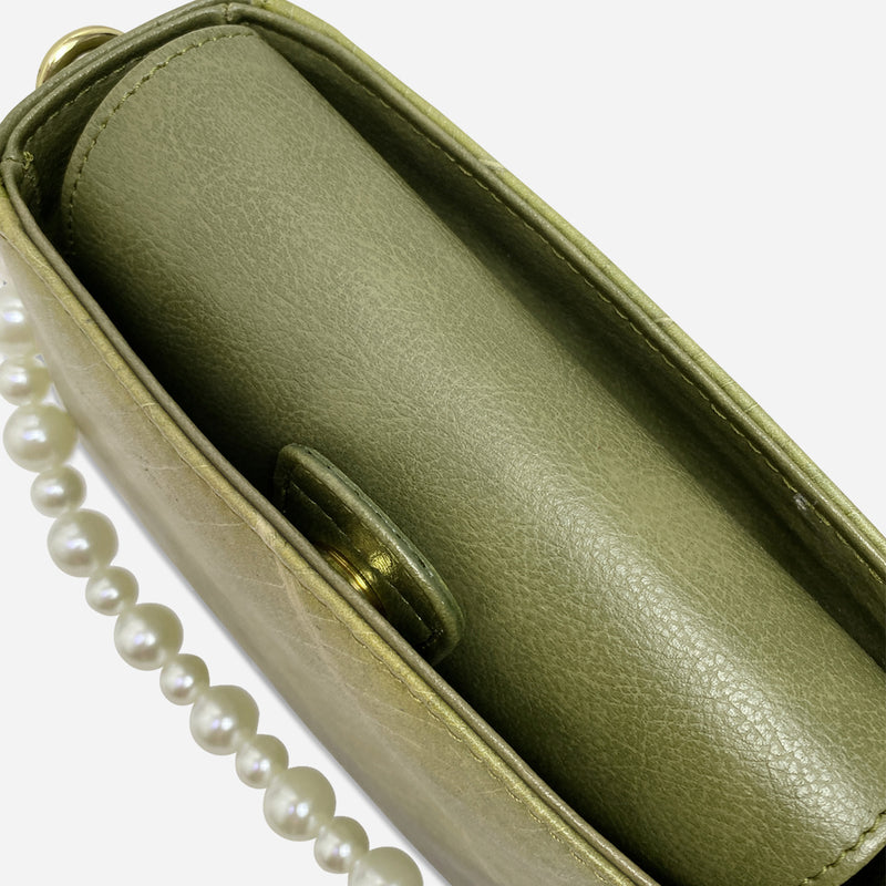 Top Olive Pearl Crossbody Bag by Thamon