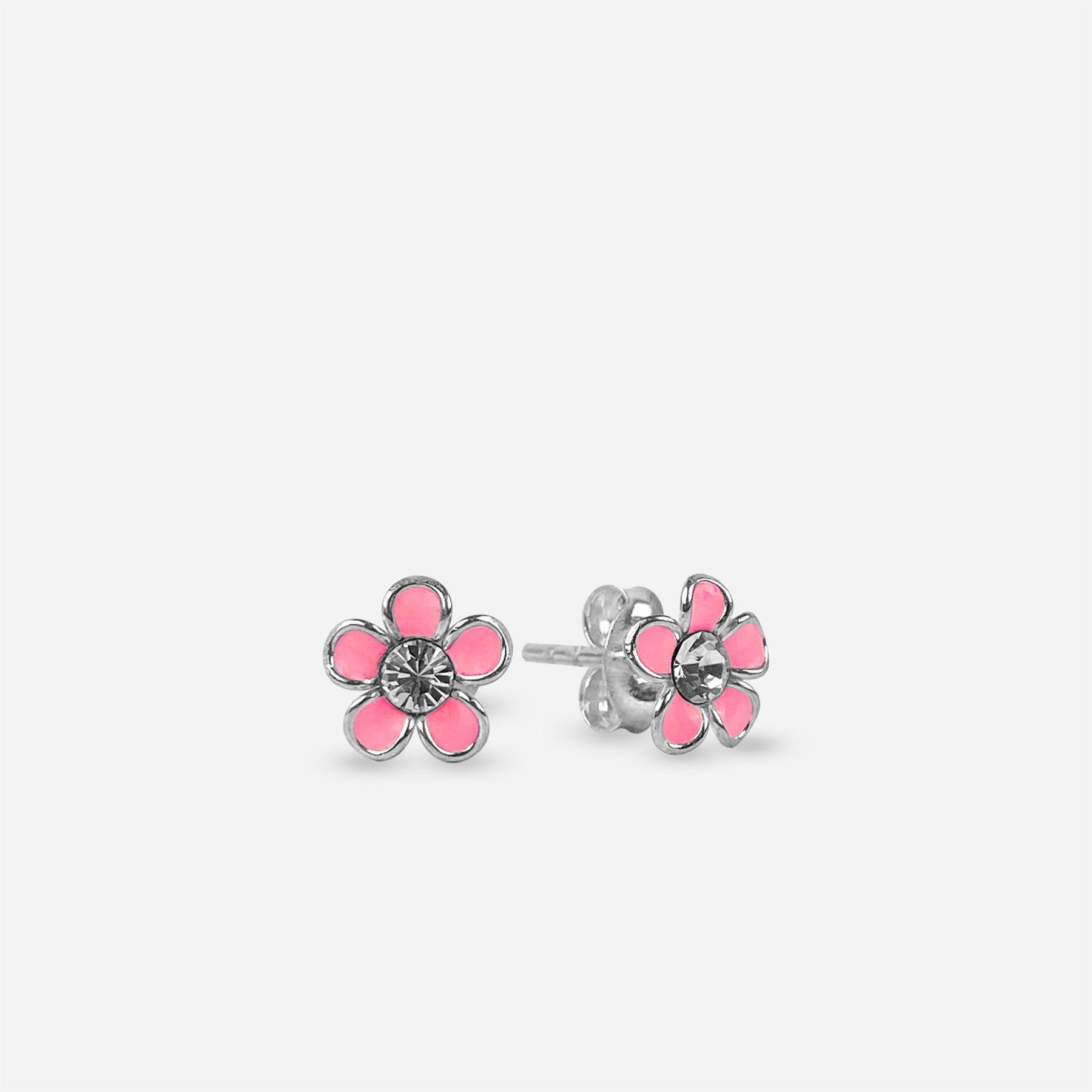 Pink Sakura Flower Stud Earrings