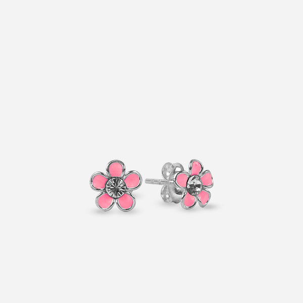 Pink Sakura Flower Stud Earrings