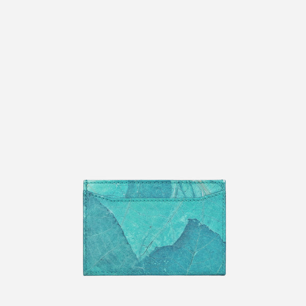 Back Turquoise Leaf Leather Cardholder by Thamon