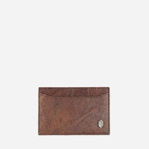 Front Cardholder Walnut Brown leaf leather by Thamon
