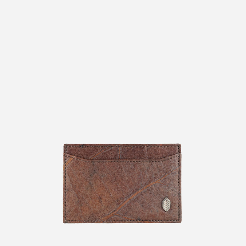 Front Cardholder Walnut Brown leaf leather by Thamon