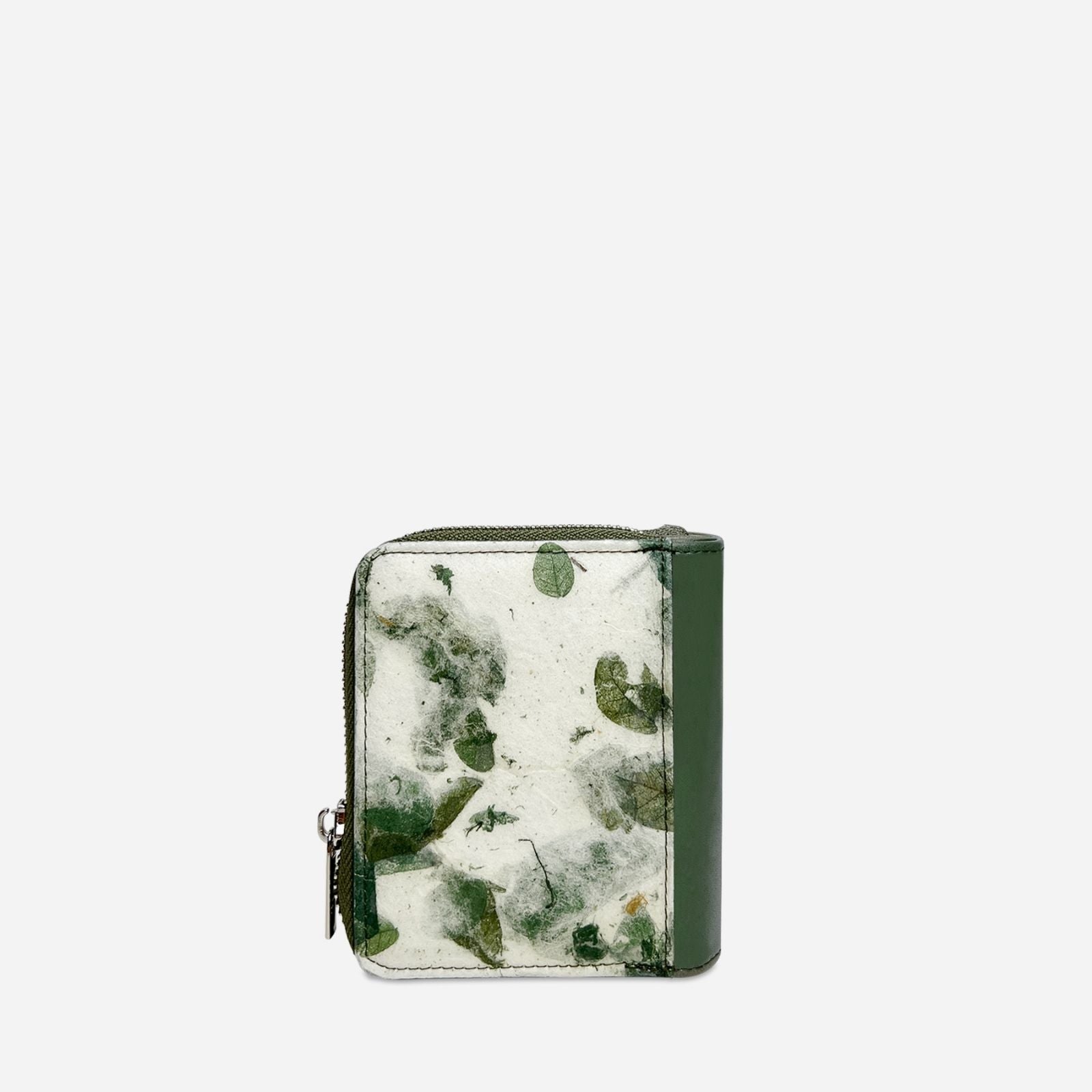 Back view of the Compact Zip Wallet in Camouflage Leaftex with natural leaf pattern