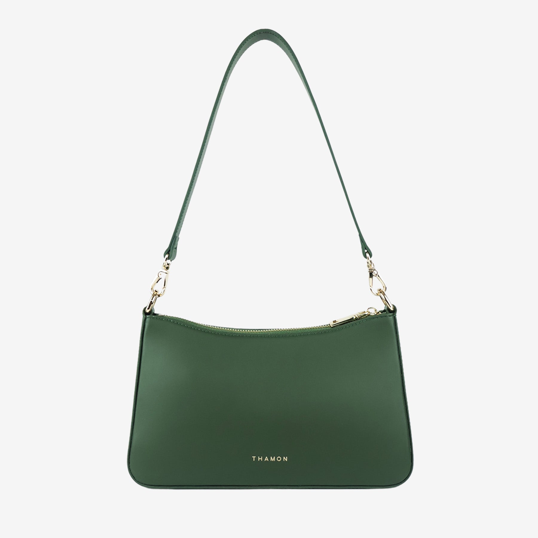 Forest Green Maki Bag, back view, made from Leaftex (real leaf leather) and recycled microfiber leather