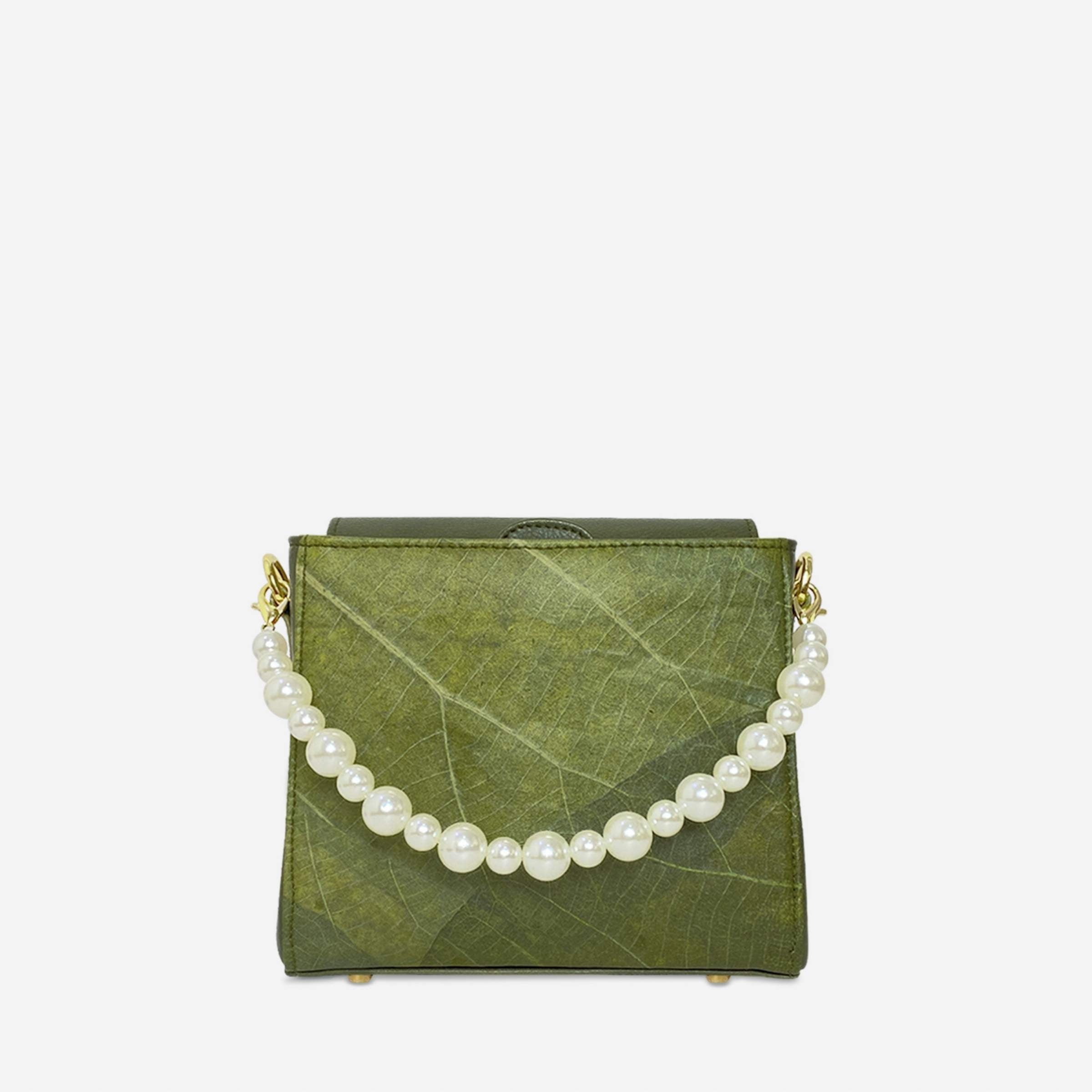 Pearl Vegan Crossbody Bag - Black | Thamon