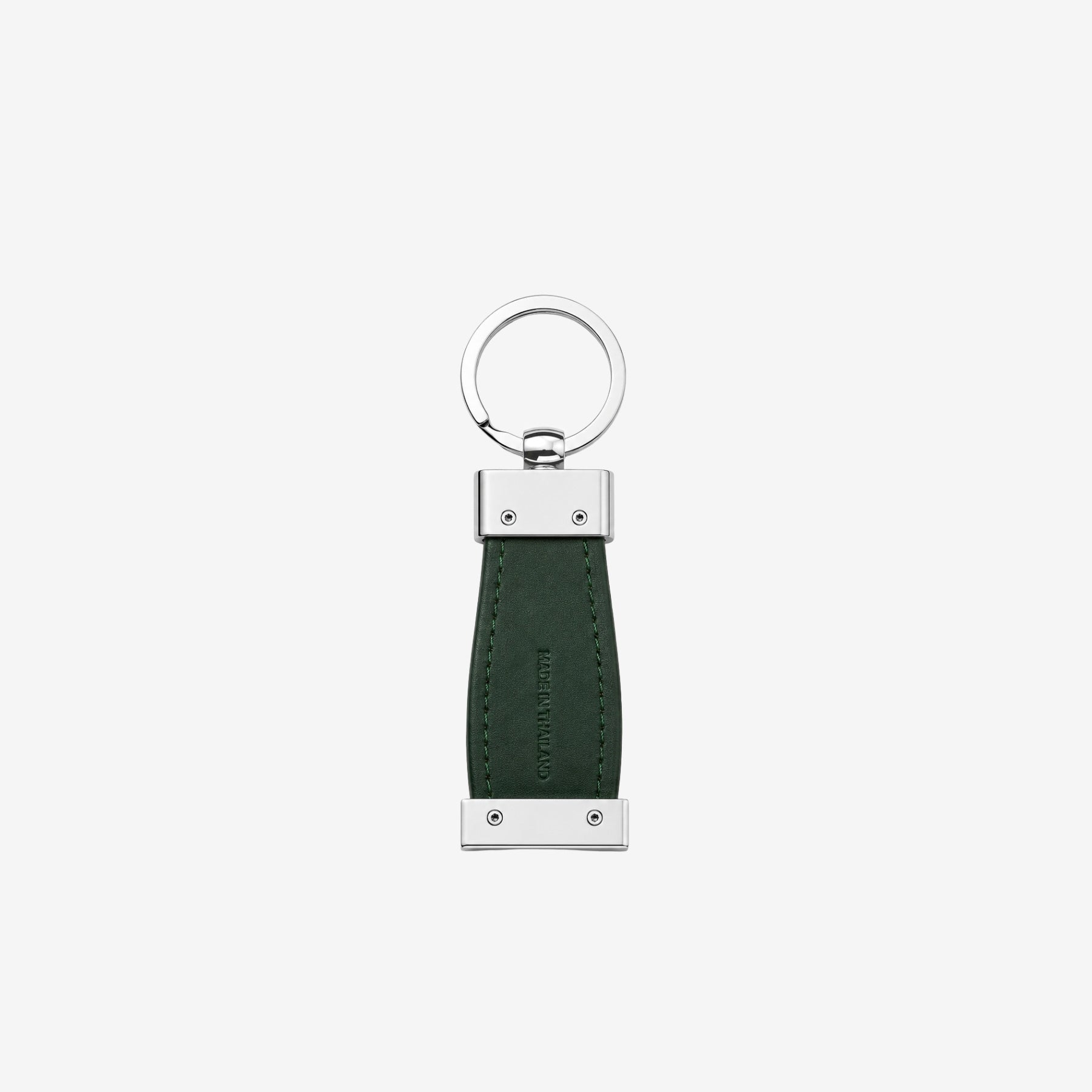 Back view of Forest Green Leaftex keychain showcasing modern design and sustainable craftsmanship.