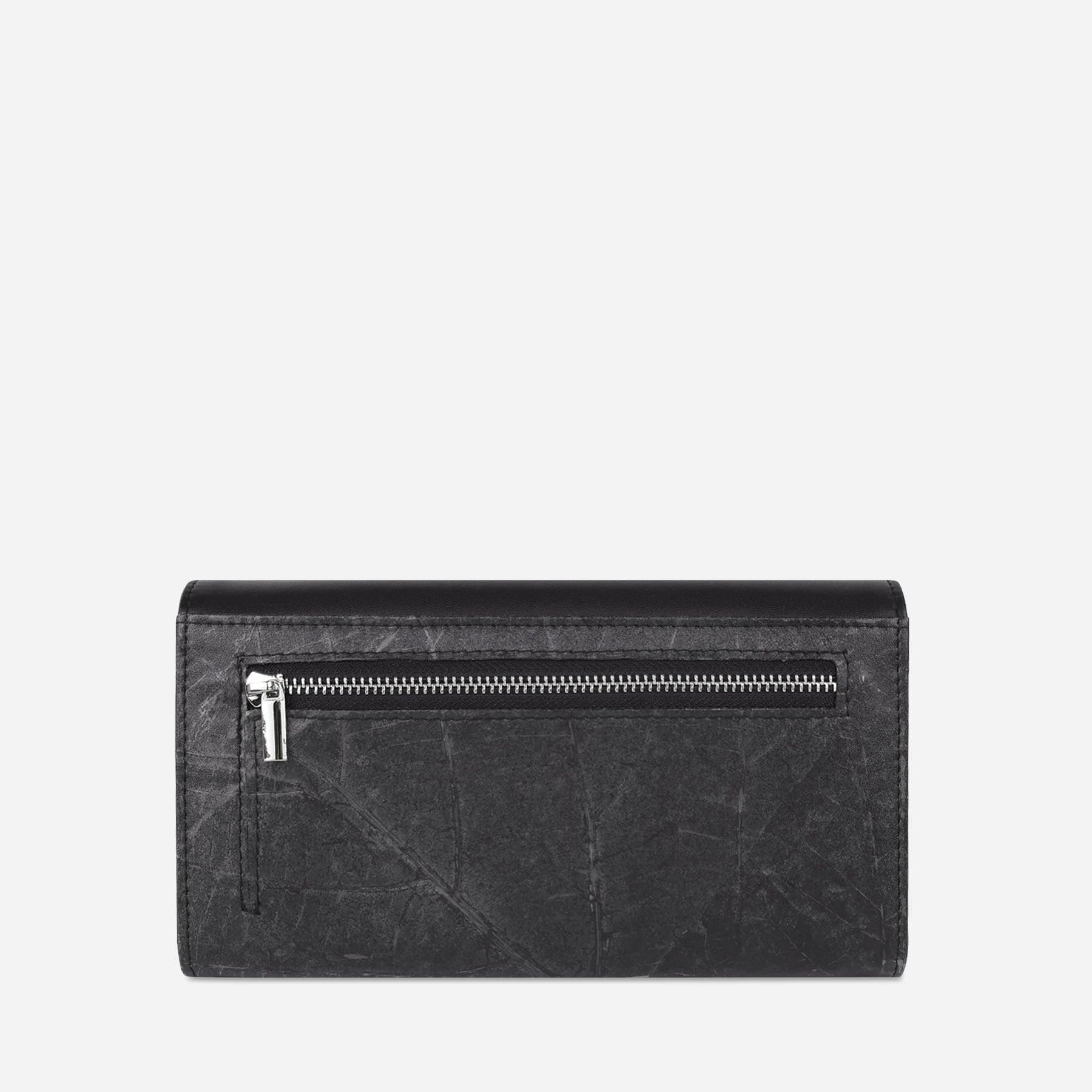 Back Black Fold-Over Purse by Thamon