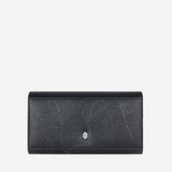 Front Black Fold-Over Purse by Thamon