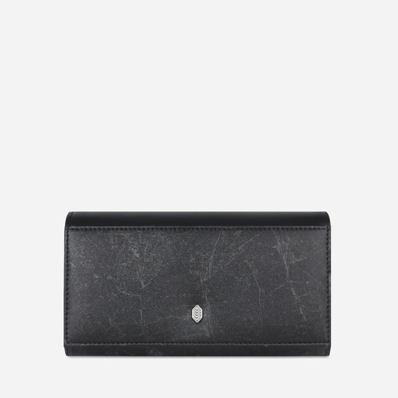 Front Black Fold-Over Purse by Thamon