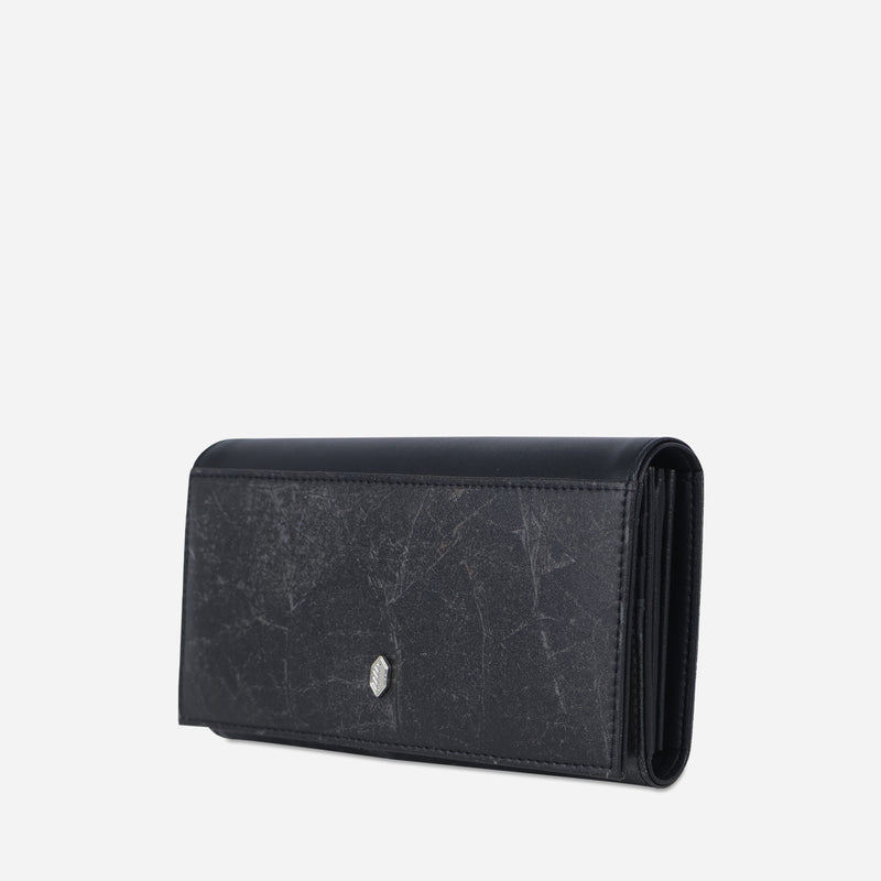 Side Black Fold-Over Purse by Thamon