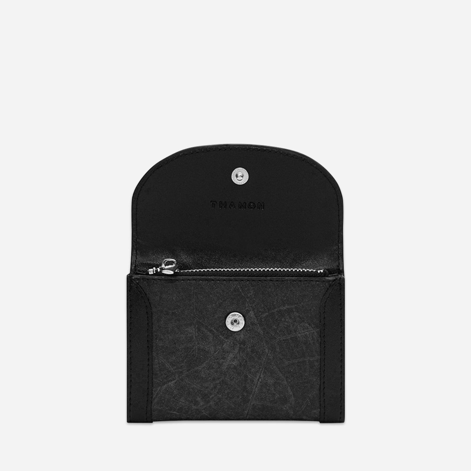 Open Black Lily Coin Purse by Thamon