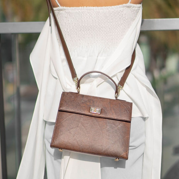 Brown-kylie-handbag-womenbag-veganleather-Thamonlondon-product-model