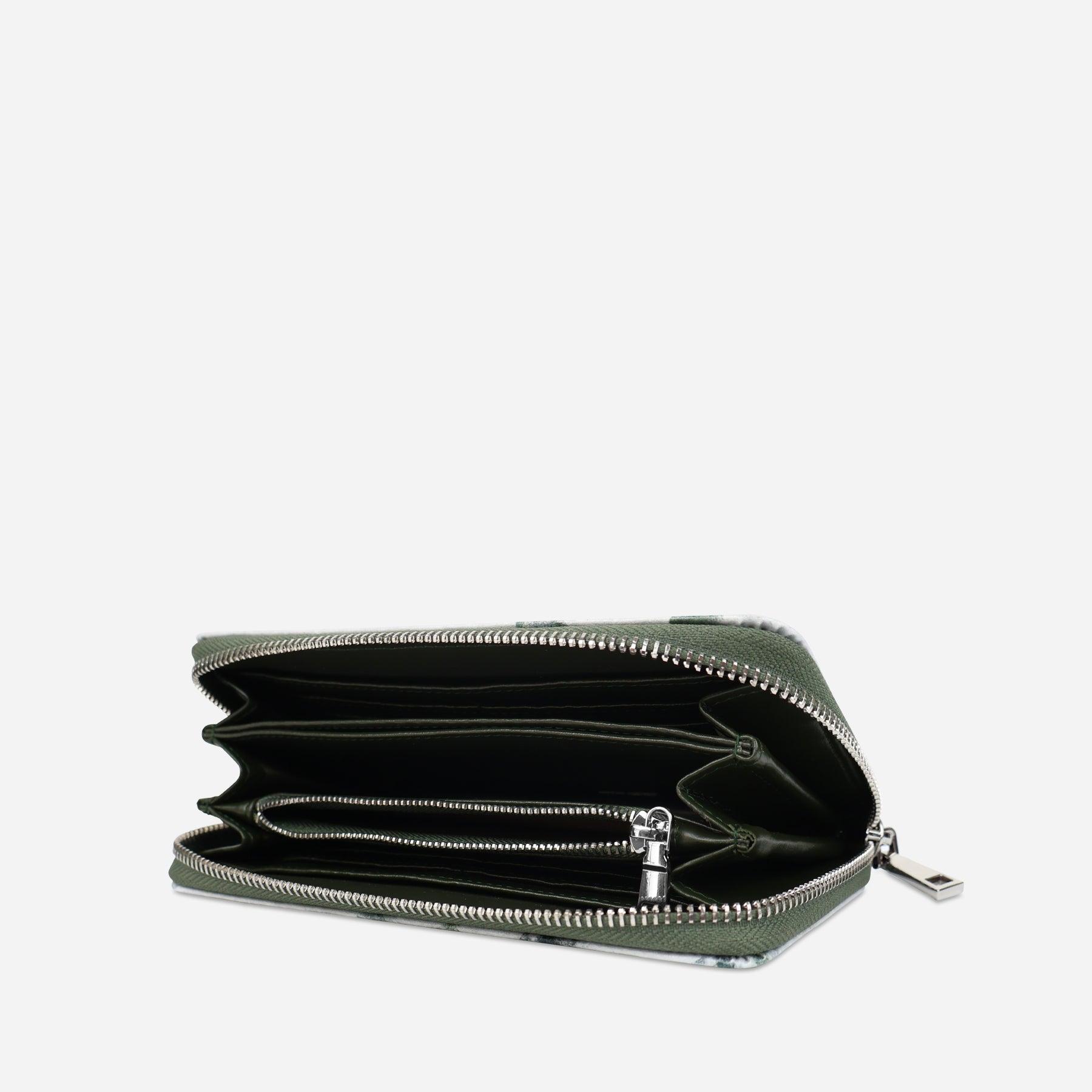 Inner Camouflage Pattern Zip Around Wallet by Thamon