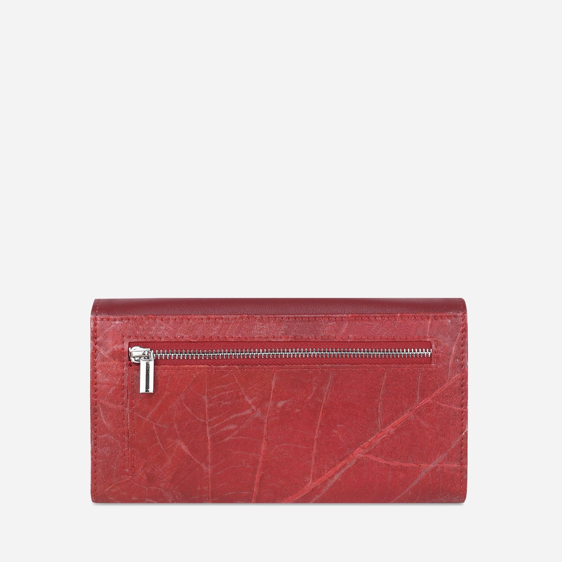 Back Cherry Red Fold-Over Purse by Thamon