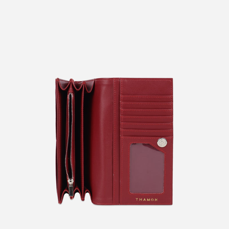 Open Cherry Red Fold-Over Purse by Thamon