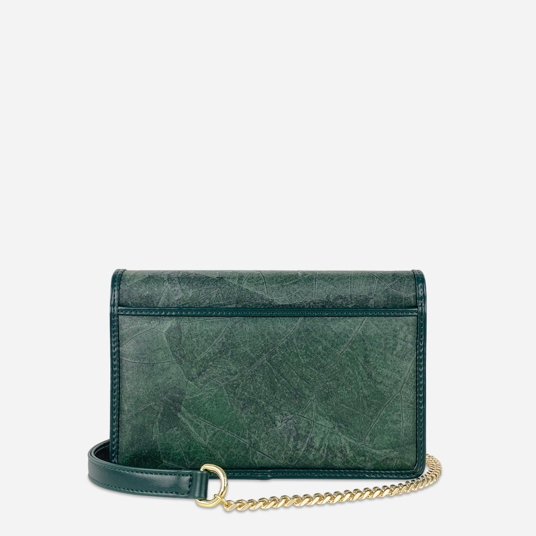 Back Forest Green Margot Vegan Pouch Bag by Thamon