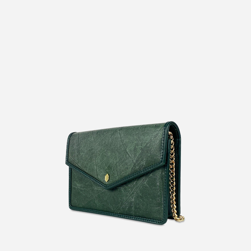 Side Forest Green Margot Vegan Pouch Bag by Thamon