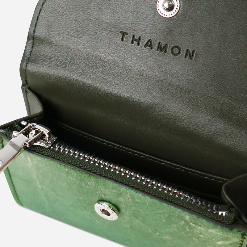 Top Forest Green Pippa Coin Purse by Thamon