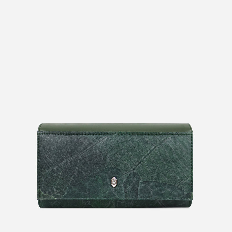 Front Forest Green Fold-Over Purse by Thamon