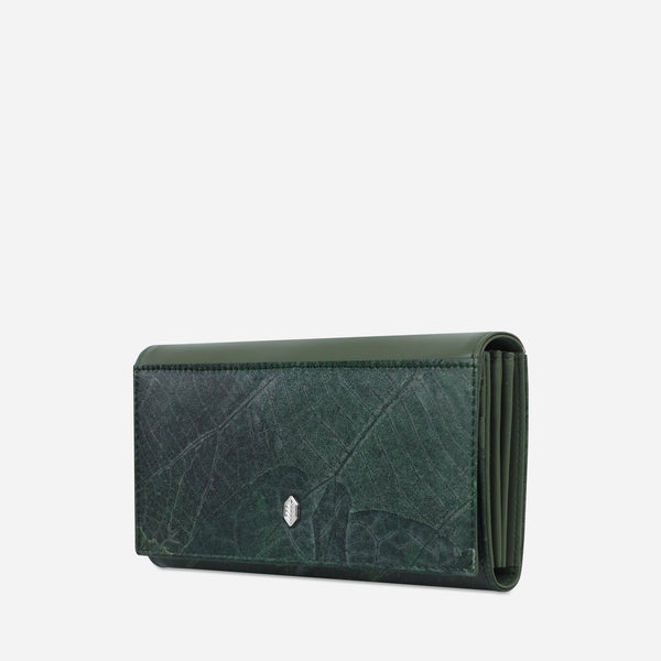 Side Forest Green Fold-Over Purse by Thamon