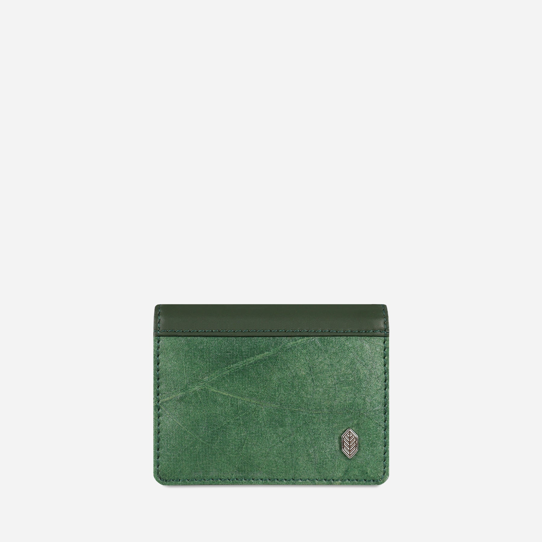 Front Forest Green Vegan Bi-fold Cardholder by Thamon