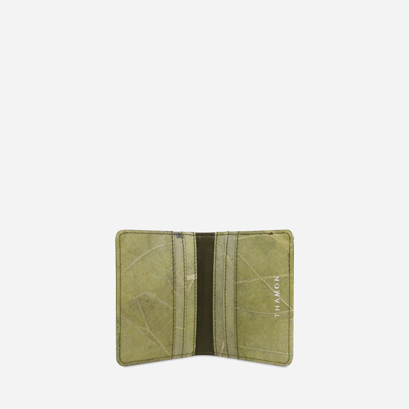 Open Olive Vegan Bi-Fold Cardholder by Thamon