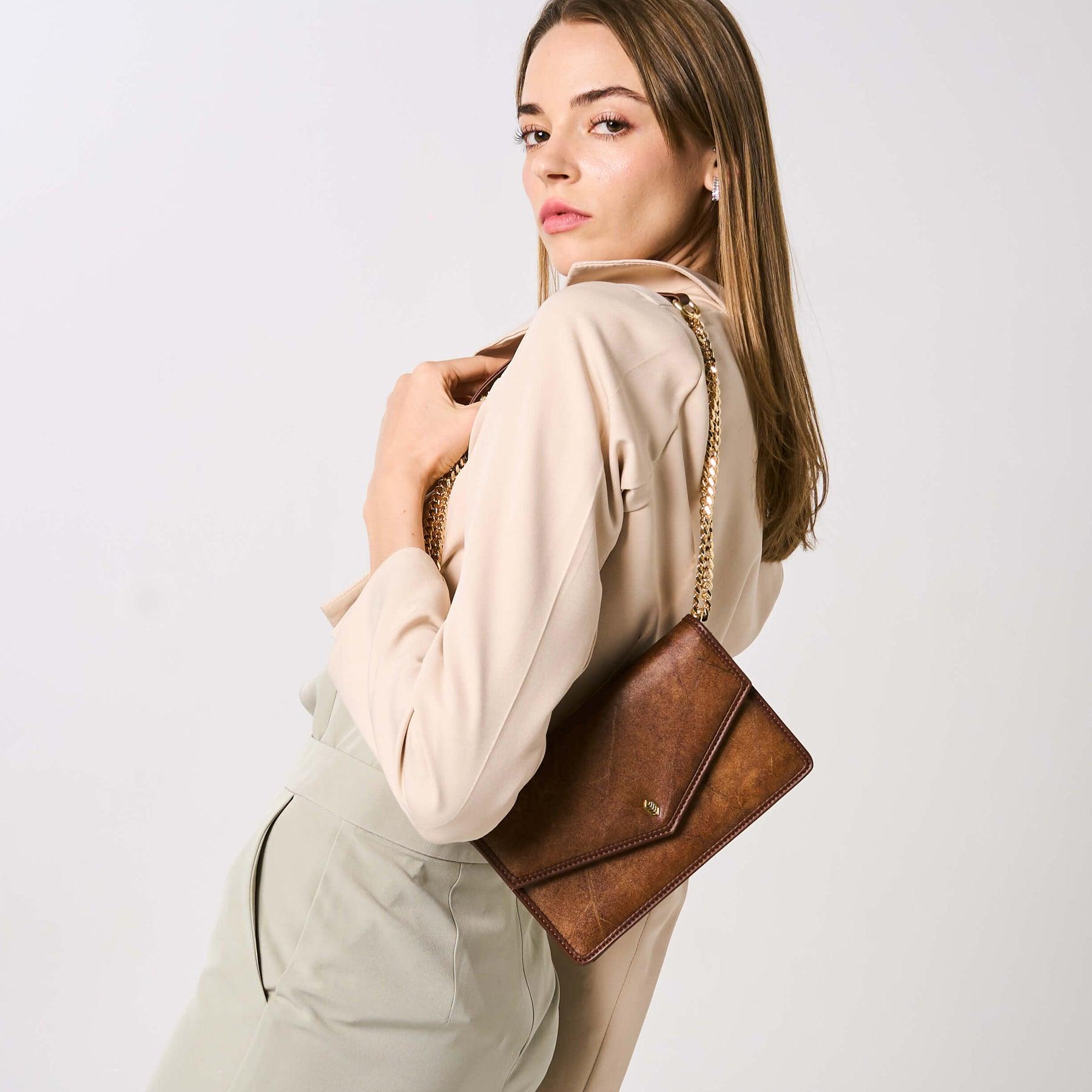 Spice Brown Margot Vegan Pouch Bag by Thamon