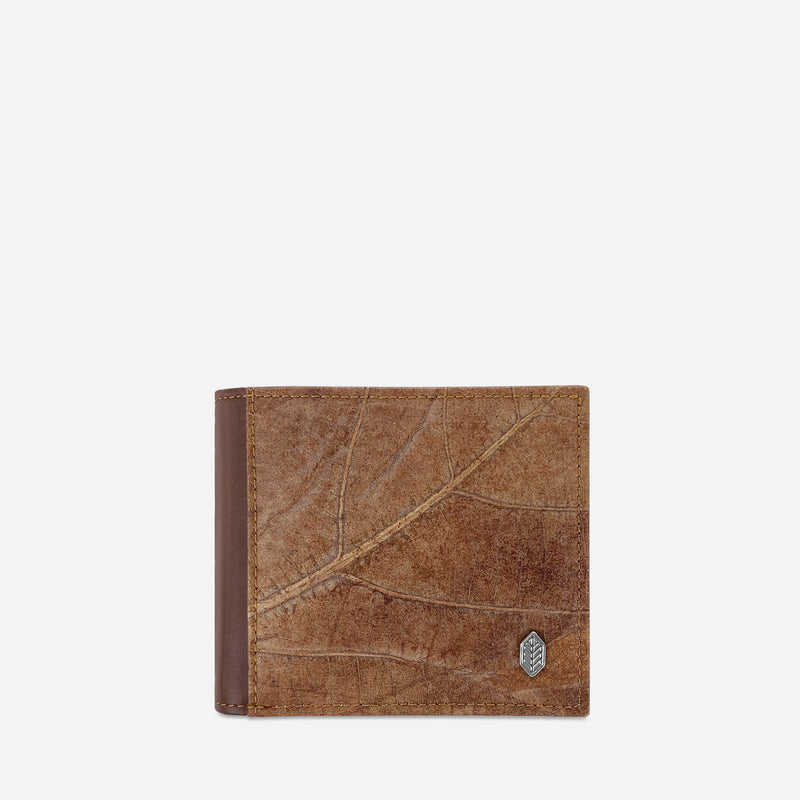 Front Spice Brown Oliver Vegan Wallet made from Micro Fiber by Thamon