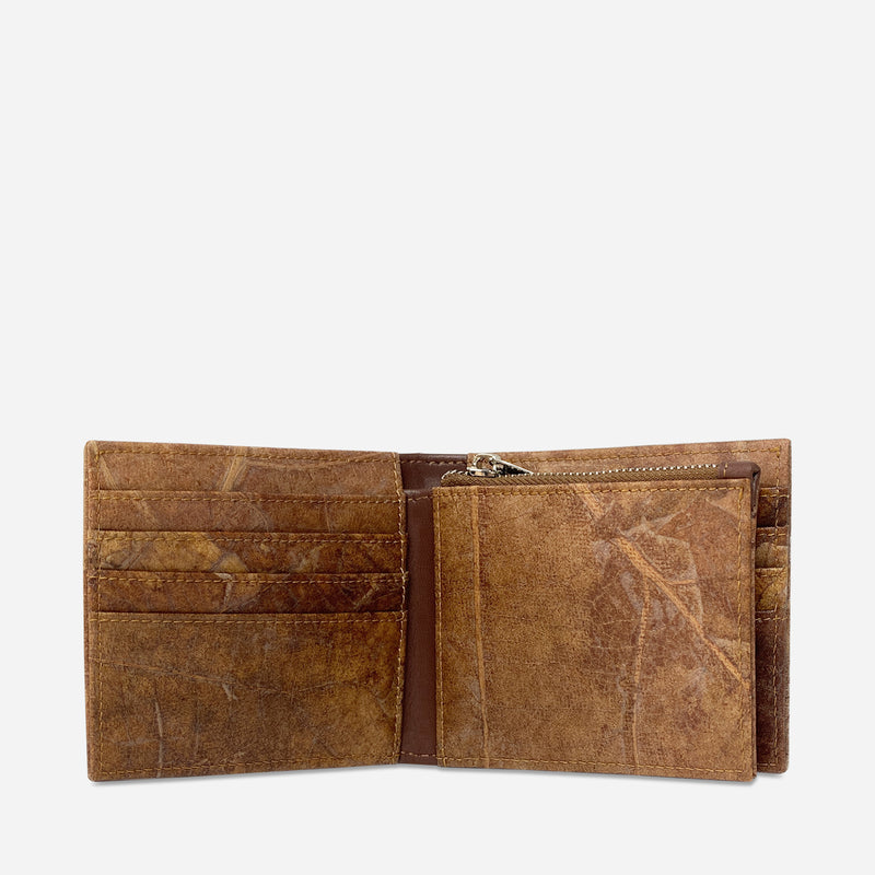 Open Spice Brown Oliver Vegan Wallet made from Micro Fiber by Thamon