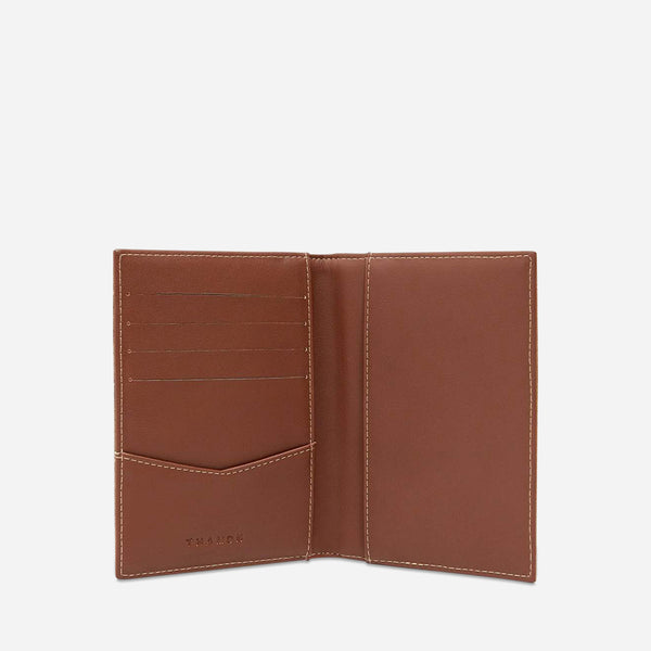 Open Spice Brown Passport Cover by Thamon