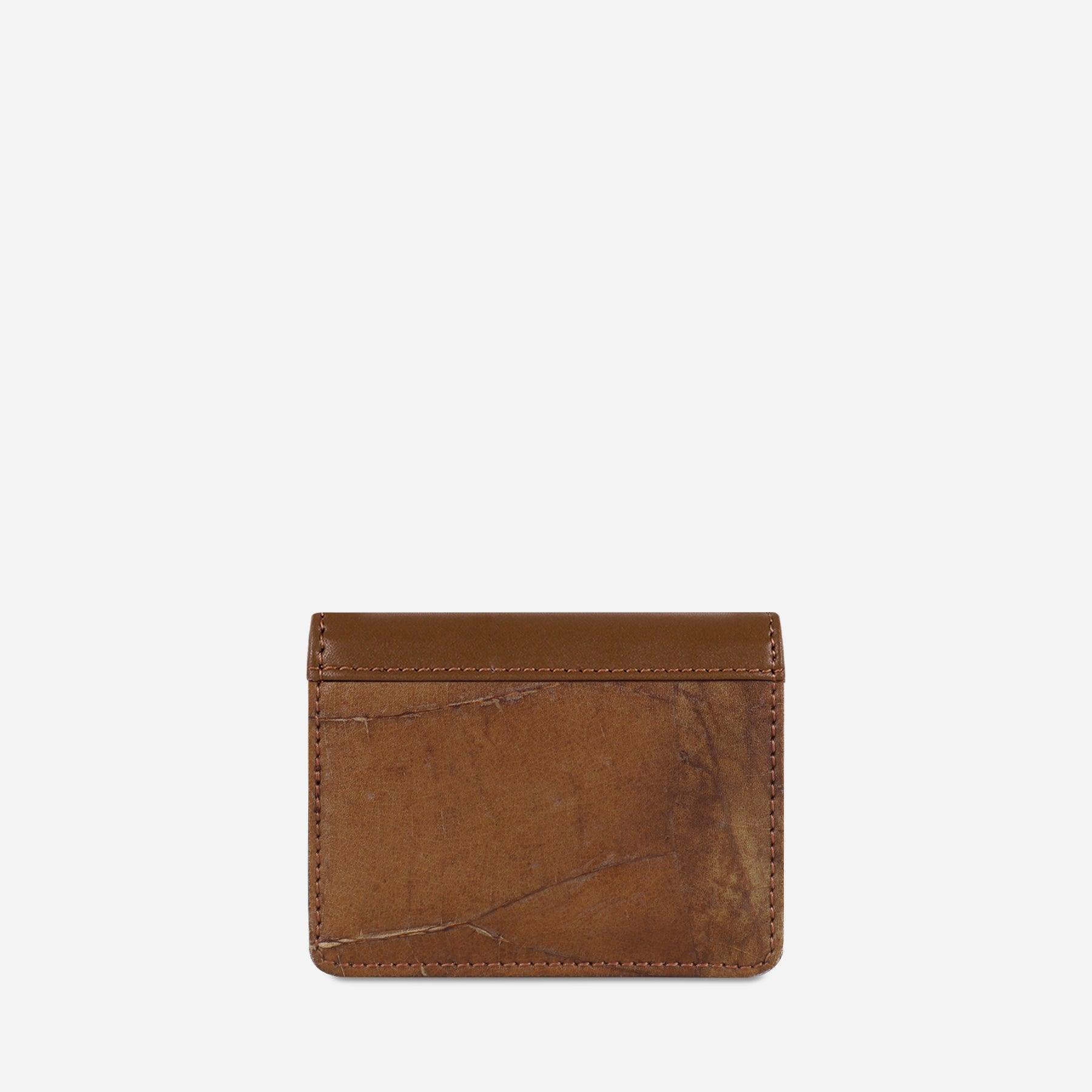Back Spice Brown Vegan Bi-fold Cardholder by Thamon