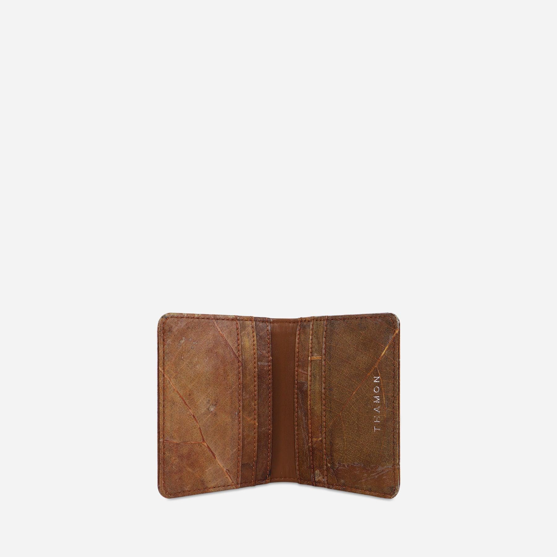 Open Spice Brown Vegan Bi-fold Cardholder by Thamon